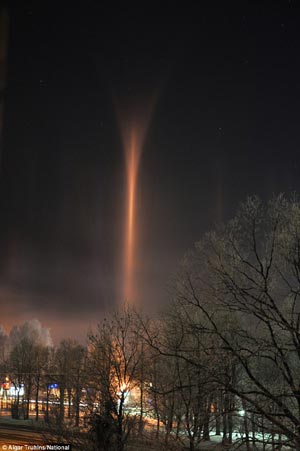 Picture 3 of Column light mystery in the sky of Latvia