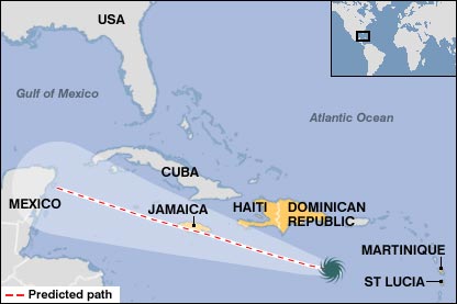 Picture 2 of Dean Storm moved at 204km / h to hit the Caribbean