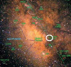 Detecting a large black hole in the constellation Sagittarius images 1