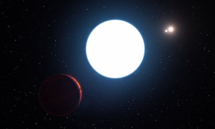 Picture 1 of Detecting a strange planet orbiting 3 stars