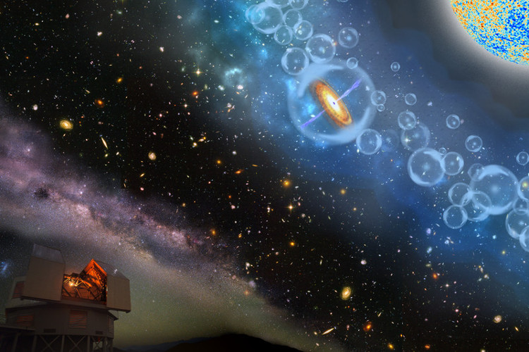 Picture 2 of Detecting huge black holes revealing the universe at the age of cradle