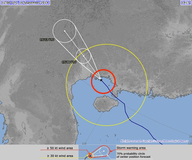Picture 1 of Directly - Hurricane Kalmaegi approaches Quang Ninh - Hai Phong