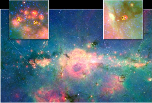 Picture 1 of Discovered newborn stars at the center of the galaxy