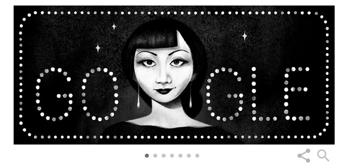 Picture 3 of Doodle today honors the first Chinese-American movie star in Hollywood
