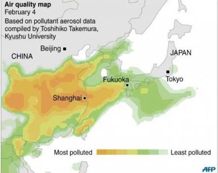 Picture 2 of Dust pollution from China spread to Japan