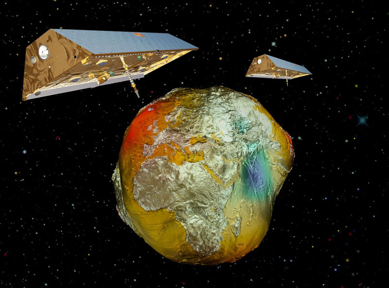 Picture 1 of Earth distorted because gravity changes?