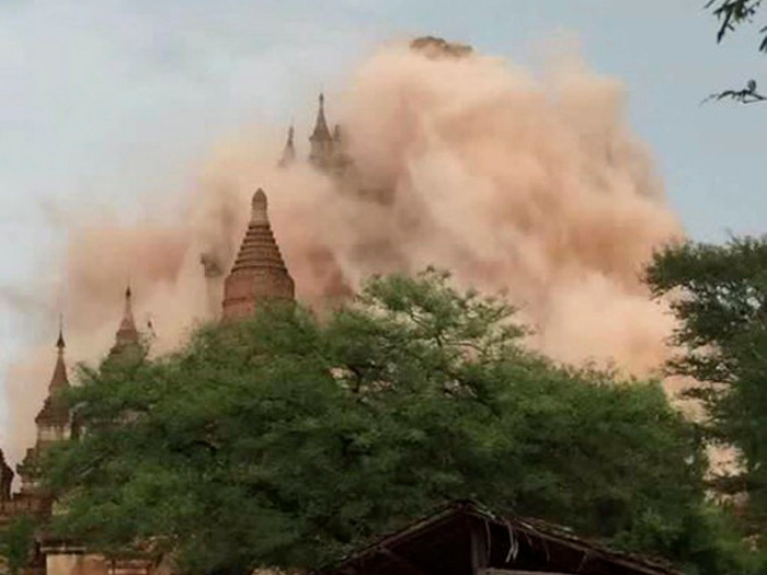 Picture 2 of Earthquake at 6.8 Richter scale in Myanmar, 100 ancient pagodas were damaged
