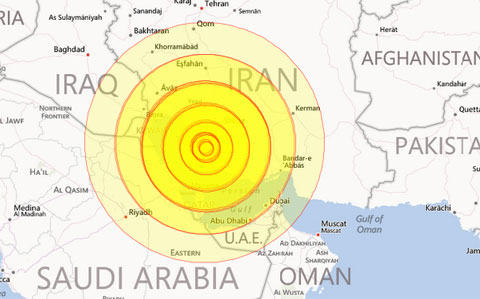 Picture 1 of Earthquake near Iranian nuclear plant, 30 people died