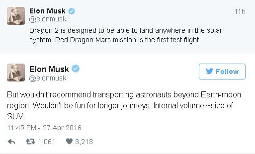 Picture 3 of Elon Musk challenges NASA, wants to launch missiles on Mars before 2018