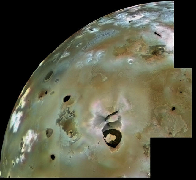 Picture 1 of Evidence of volcanic eruption is Jupiter's moon Io