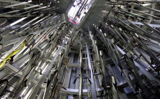 Picture 1 of Explore the underground high-tech bicycle park in Japan