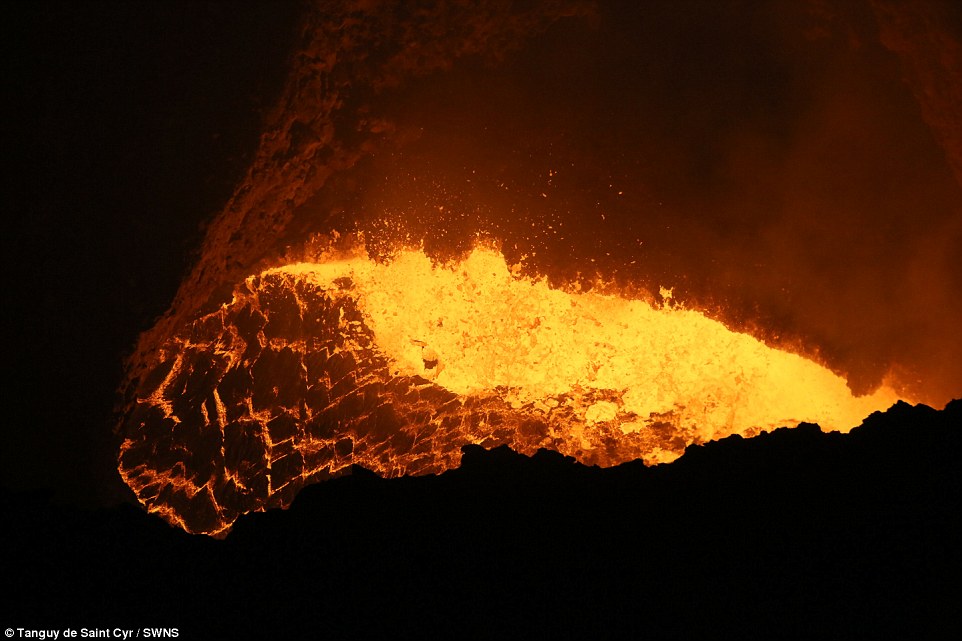 Explore volcanic lava lakes that are 1,000 degrees Celsius hot