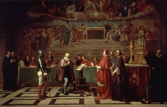 Picture 1 of February 13: Galileo faces the Church court