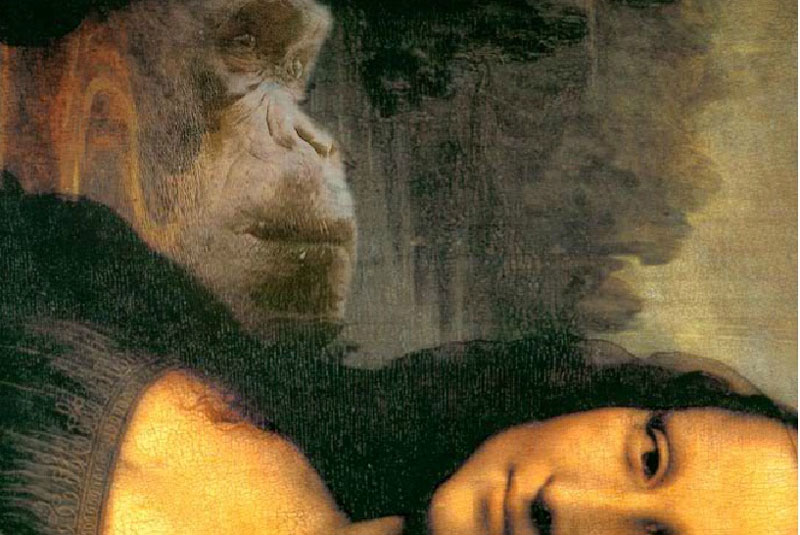 Find animal pictures in the Mona Lisa painting images 4