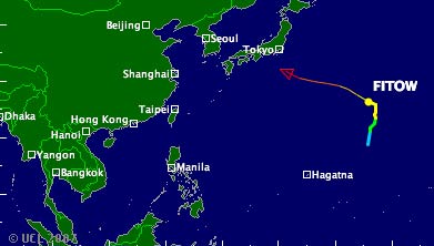 Picture 1 of Fitow is rising above the Pacific