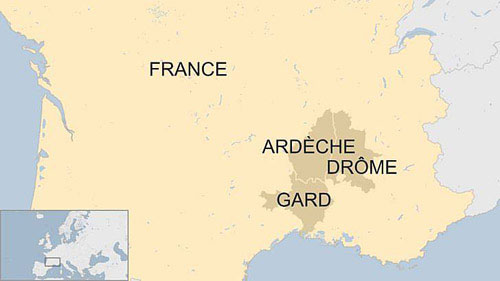 Picture 2 of Flash floods caused 1,600 people to evacuate urgently in France