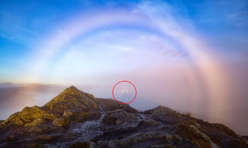 Picture 1 of 'Ghost' between a foggy rainbow in Scotland
