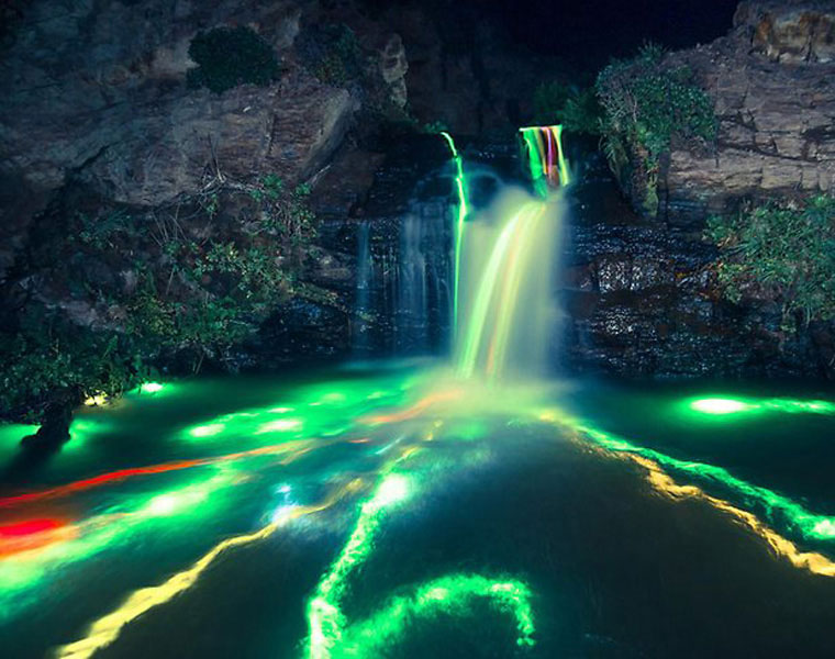 Picture 1 of Glowing waterfall like a unique rainbow, hard to believe