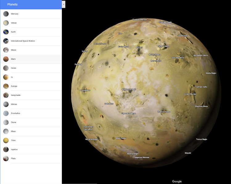 Picture 5 of Google Maps complements the Moon map and many other planets