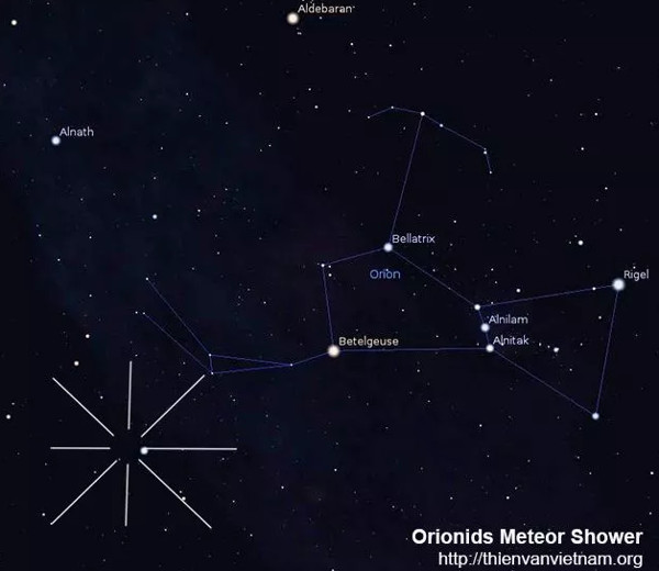 Picture 2 of Guide to observe meteor shower Orionids tonight