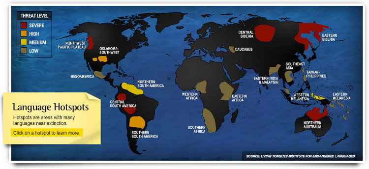 Picture 1 of Half the world language risk being wiped out