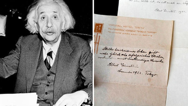 Picture 1 of Handwritten version 95 years revealed the secret of genius Albert Einstein