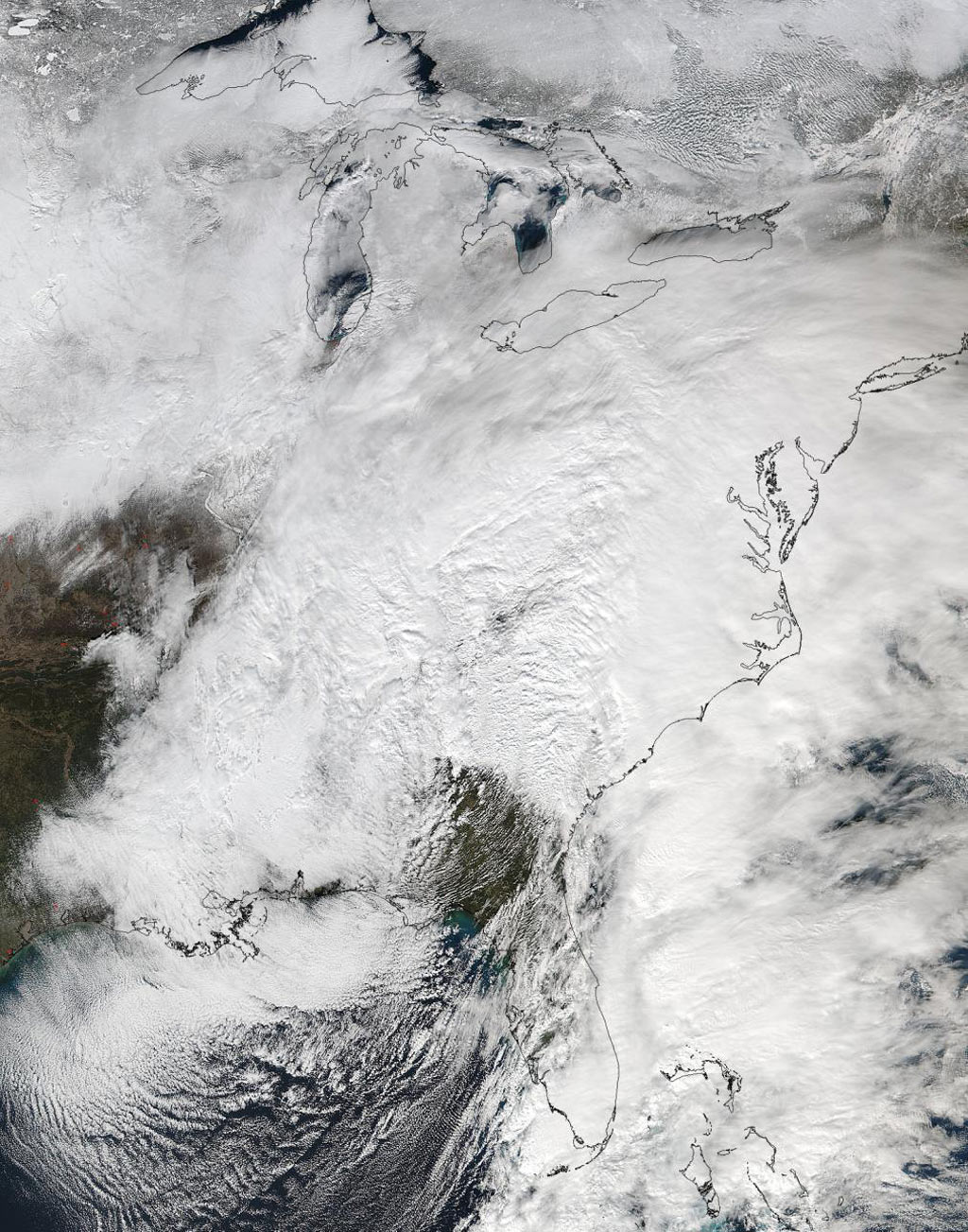 Picture 3 of Historic snowstorm on the East Coast of the United States via satellite images