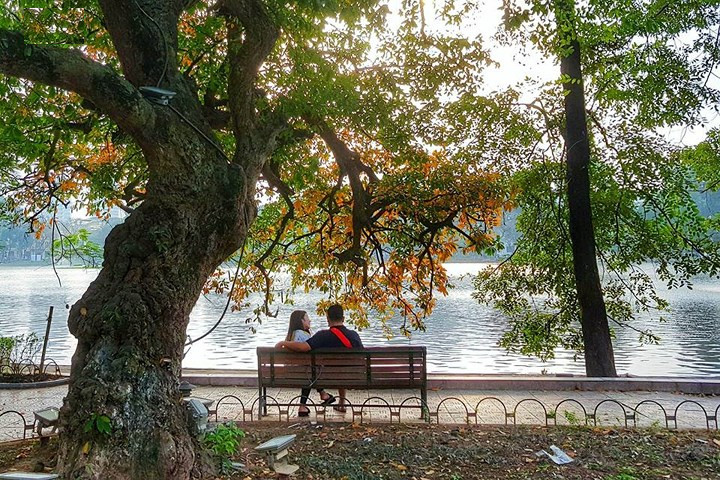Picture 9 of Ho Guom lake is beautiful and charming with the season of sesame and leaves