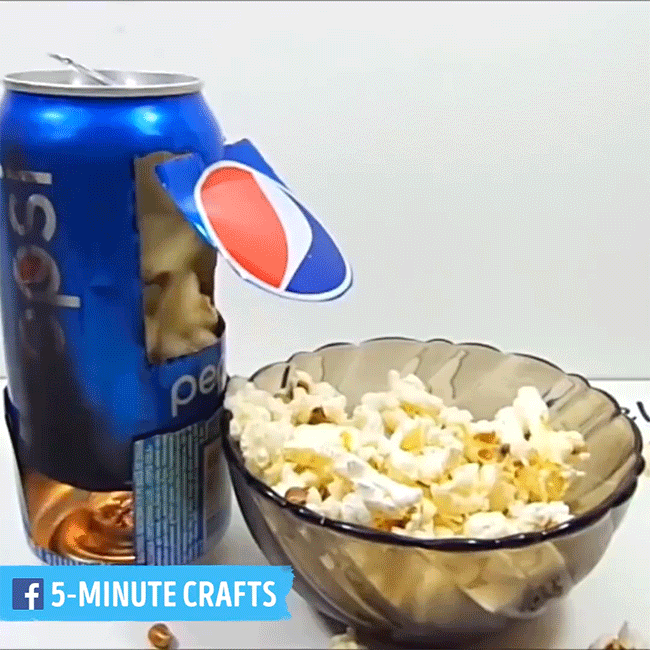 Picture 6 of Homemade popcorn making machine with only 2 cans of soft drinks
