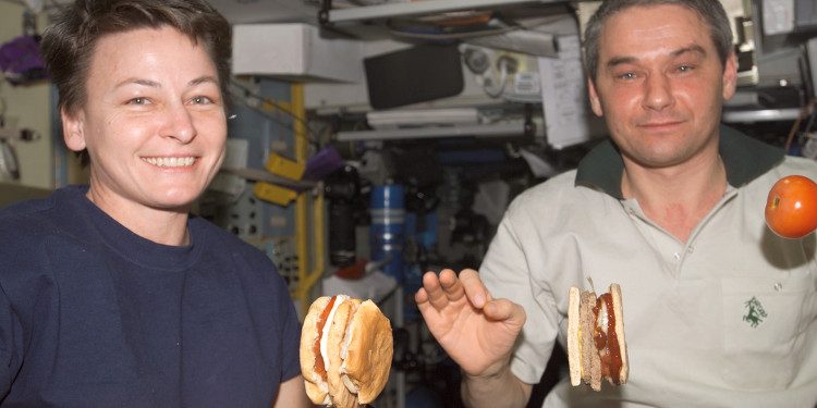 Picture 1 of How do astronauts eat when things hang on?