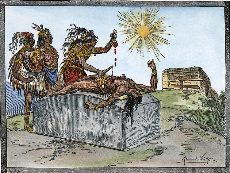 Picture 2 of How does the custom of killing the Aztec gods take place?