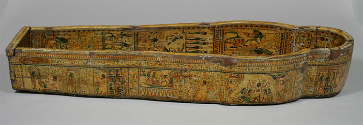 Picture 2 of How does the Egyptian manipulate the mummy coffin?