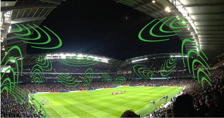 Picture 3 of How was the bustling atmosphere in the stadium created?