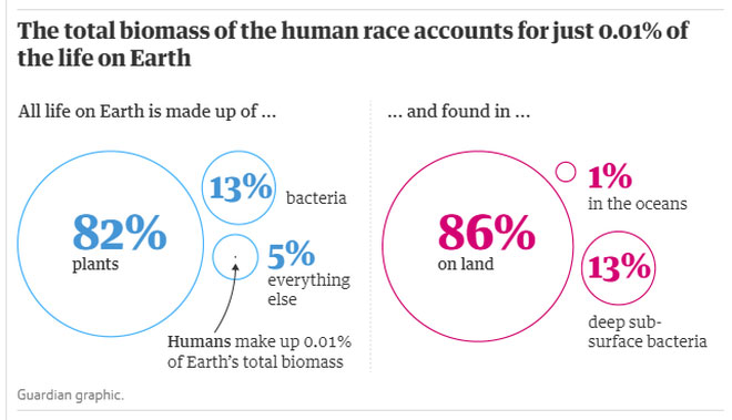 Picture 3 of Humans make up only 0.01% of life on Earth but destroy 83% of other species
