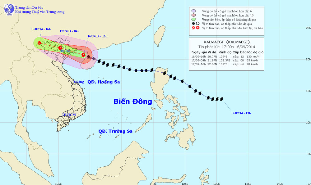 Picture 1 of Hurricane Kalmaegi caused strong winds of level 12 at Bach Long Vi island