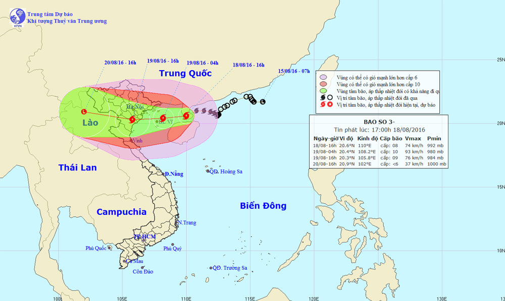 Picture 1 of Hurricane No. 3, level 14, is approaching Quang Ninh - Thanh Hoa
