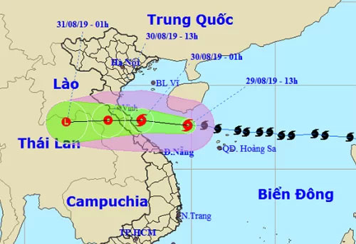 Picture 1 of In the morning, Typhoon Podul landed in the Central Region