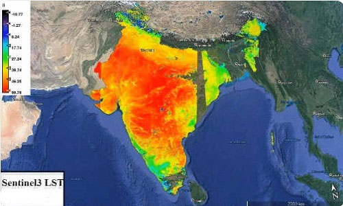 Picture 1 of India turned into a pan of fire under the hot sun above 50 degrees Celsius