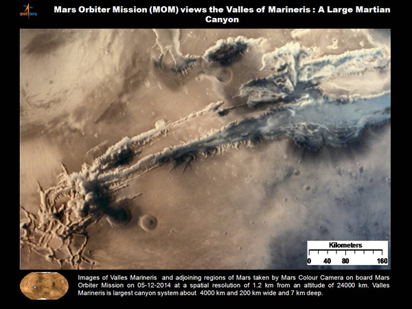 Picture 5 of Indian satellites capture the largest canyon in the Solar System on Mars