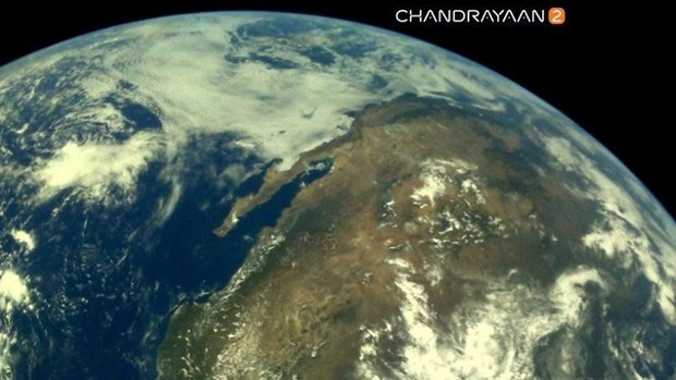 Picture 1 of India's Moon probe sends the first image to Earth