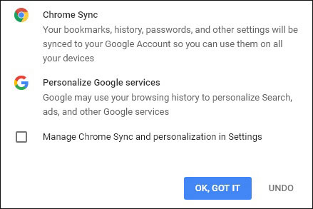 Picture 3 of Instructions for syncing Chrome data on multiple devices