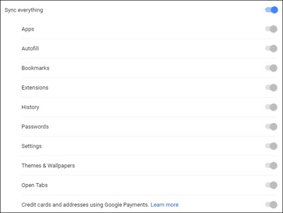 Picture 4 of Instructions for syncing Chrome data on multiple devices