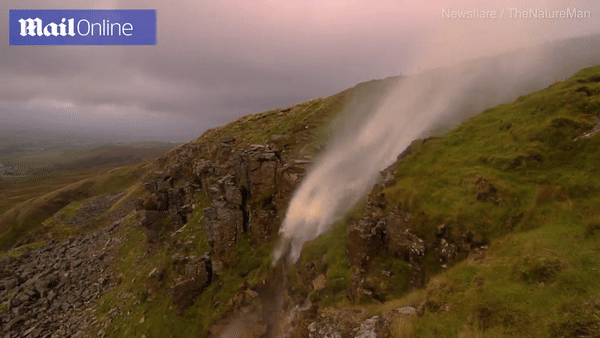 Interesting: The waterfall has water ... flowing up and down the sky images 1