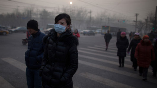 Picture 1 of Japanese air pollution alarm from China