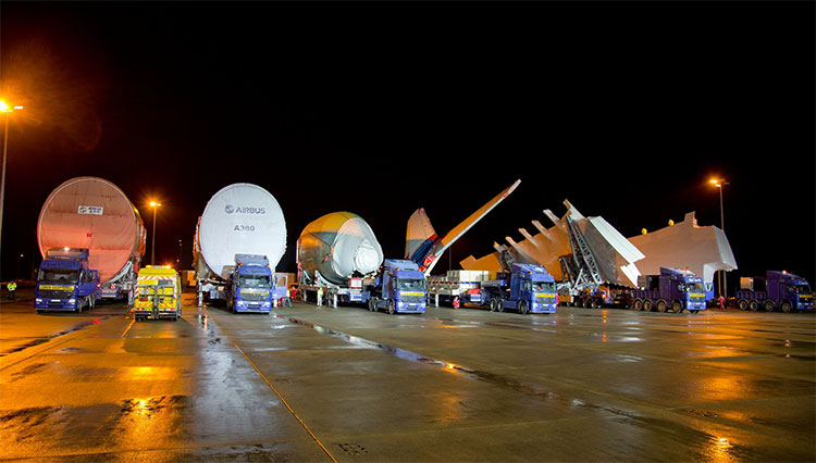 Picture 3 of Journey of transportation of Airbus A380 parts