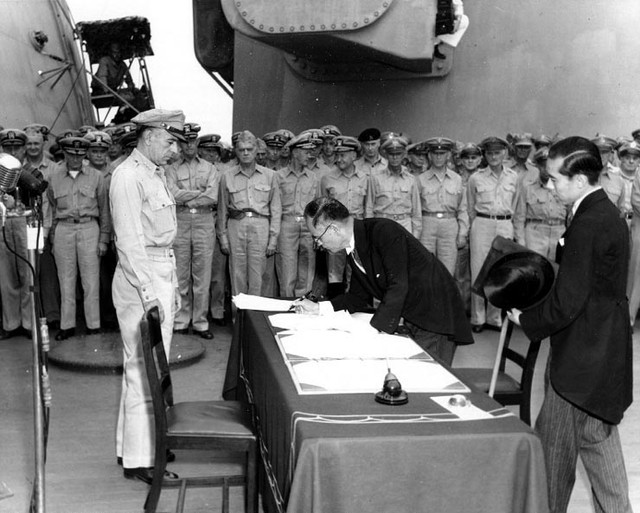 Picture 3 of June 11: USS Missouri's last battleship is put into operation, where the World War II ends