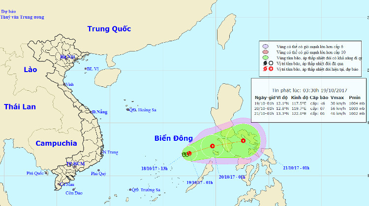 Picture 1 of Latest news on tropical depressions in the East Sea