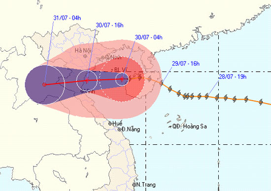 Picture 1 of Location and direction of storm No. 3