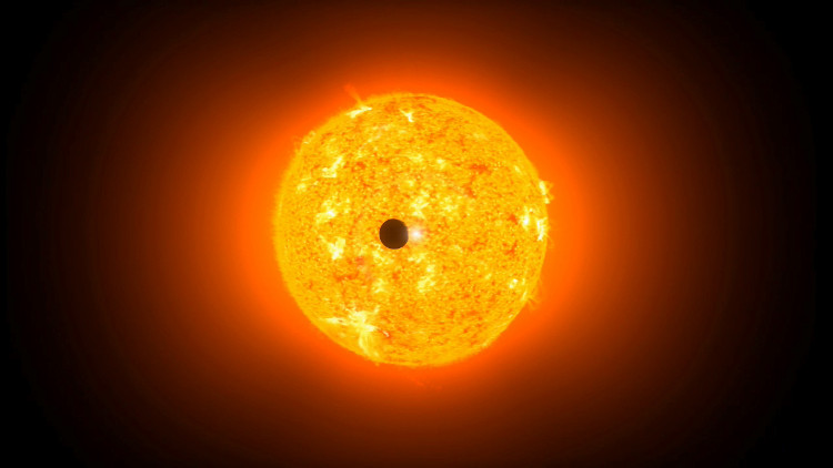 Picture 1 of Mercury is about to glide through the Sun disk