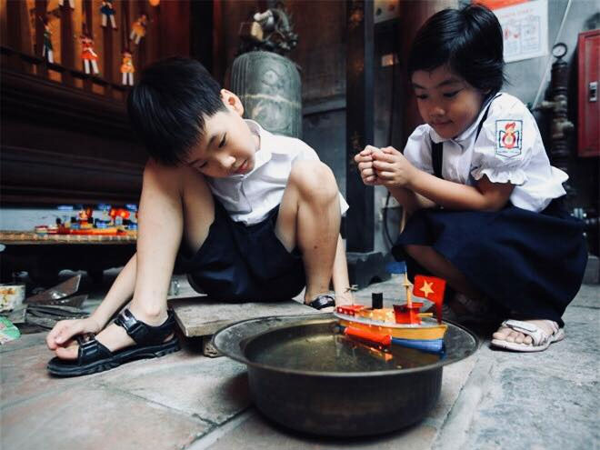 Picture 10 of Mid-autumn festival of 8x, 9x childhood is rustic but beautiful and clear
